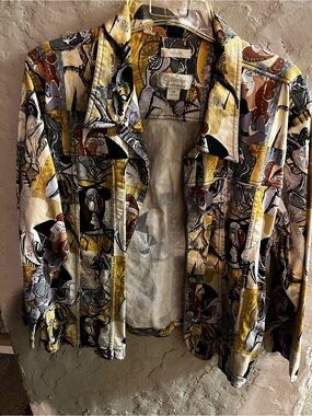 🎨 CJ Banks Plus Size Abstract Art Print Jacket – Size 3X